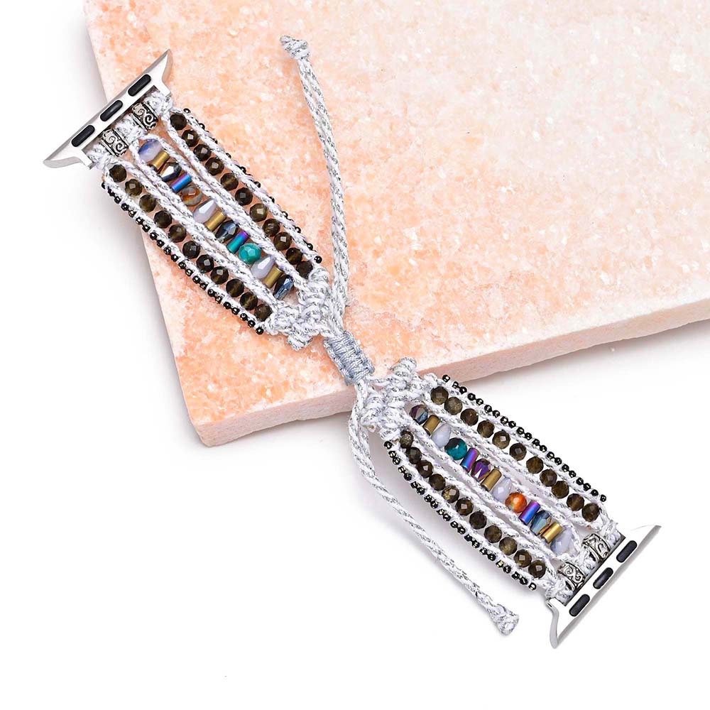 Adjustable Gold Obsidian Apple Watch Strap