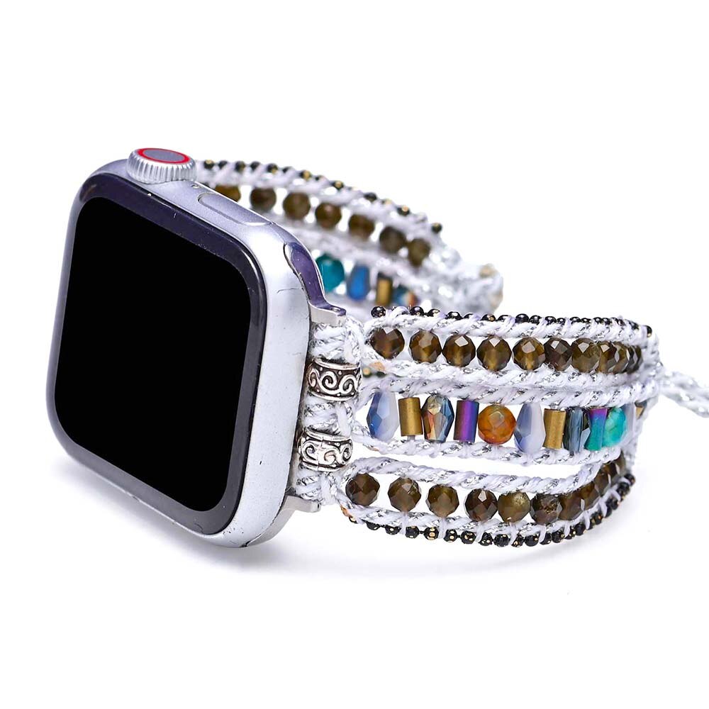 Adjustable Gold Obsidian Apple Watch Strap