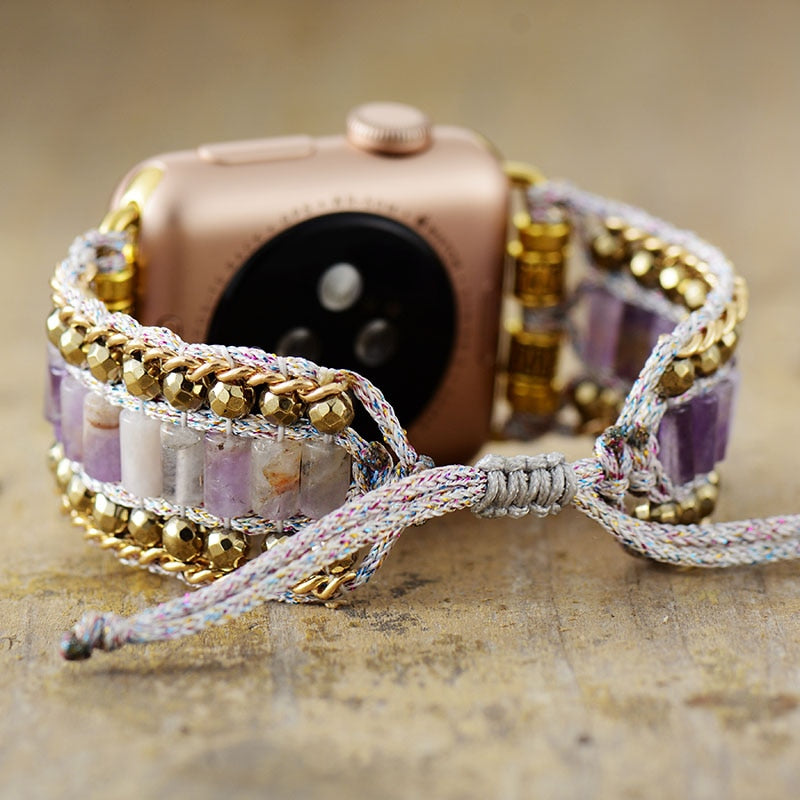 Adjustable Amethyst Apple Watch Strap