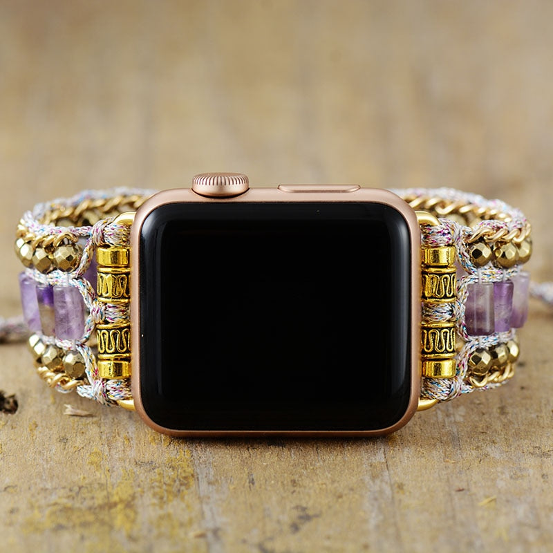 Adjustable Amethyst Apple Watch Strap