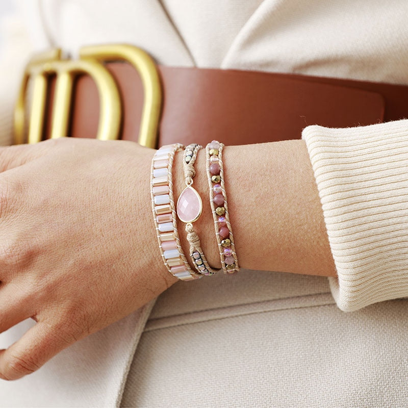 Divine Rose Quartz Wrap Bracelet