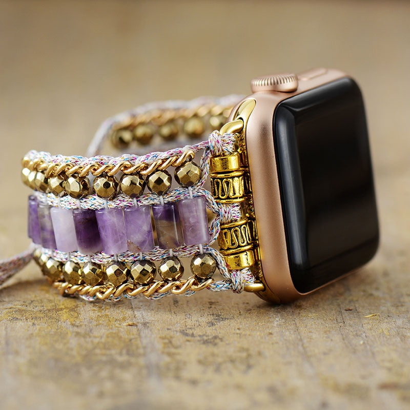 Adjustable Amethyst Apple Watch Strap