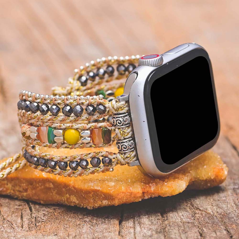 Adjustable Hematite Apple Watch Strap