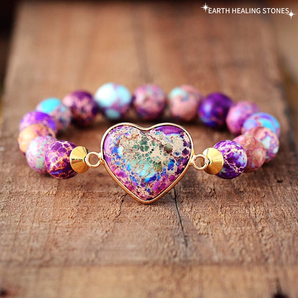 10k gold newest bracelet with purple heart stones