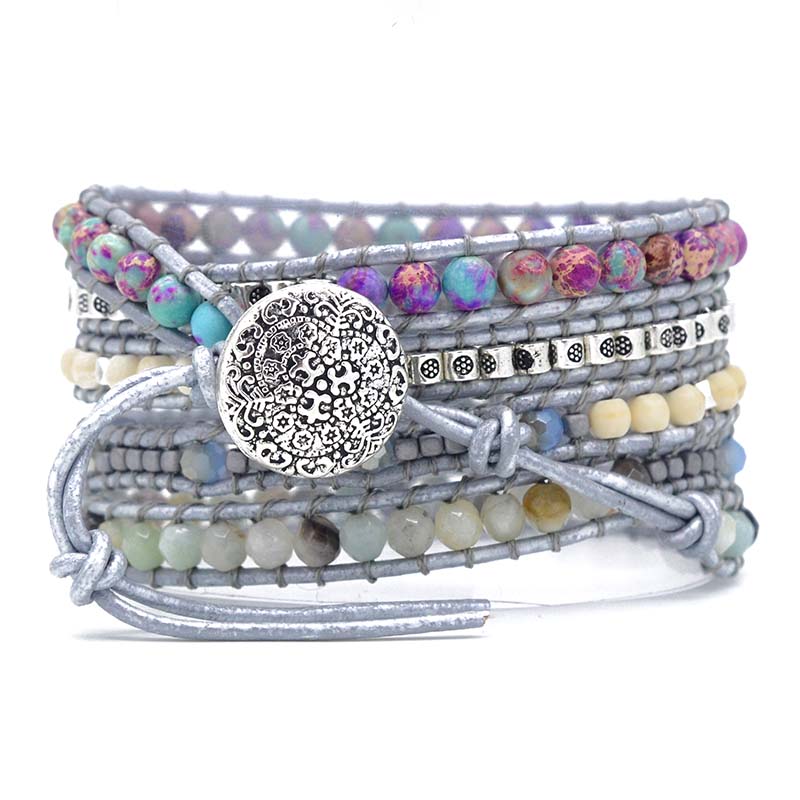 Artisan Crafted Gemstone Wrap Bracelet - Mae Ping Currents