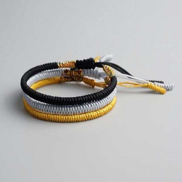 Black/White/Yellow Tibetan Good Luck Rope Set