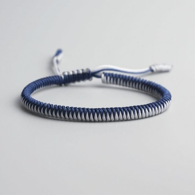 Blue/White Tibetan Good Luck Rope Bracelet