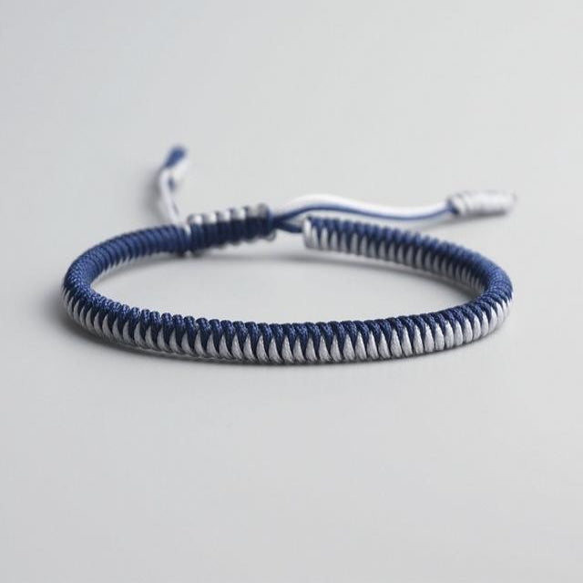 Blue/White Tibetan Good Luck Rope Bracelet