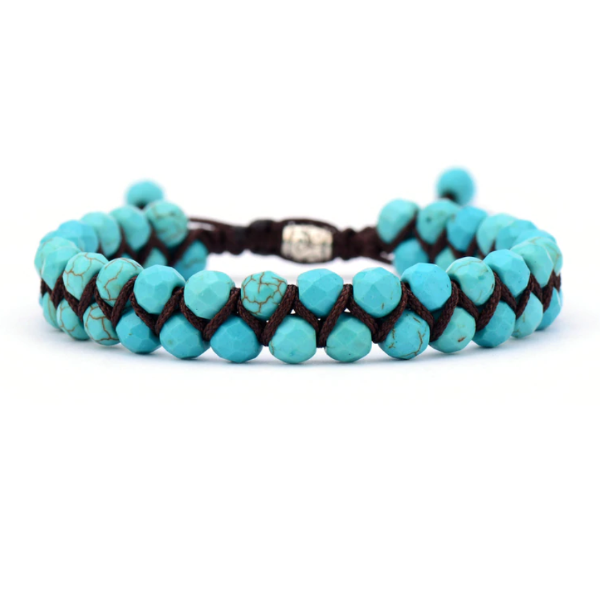 Double Layered Woven Stone Bracelet