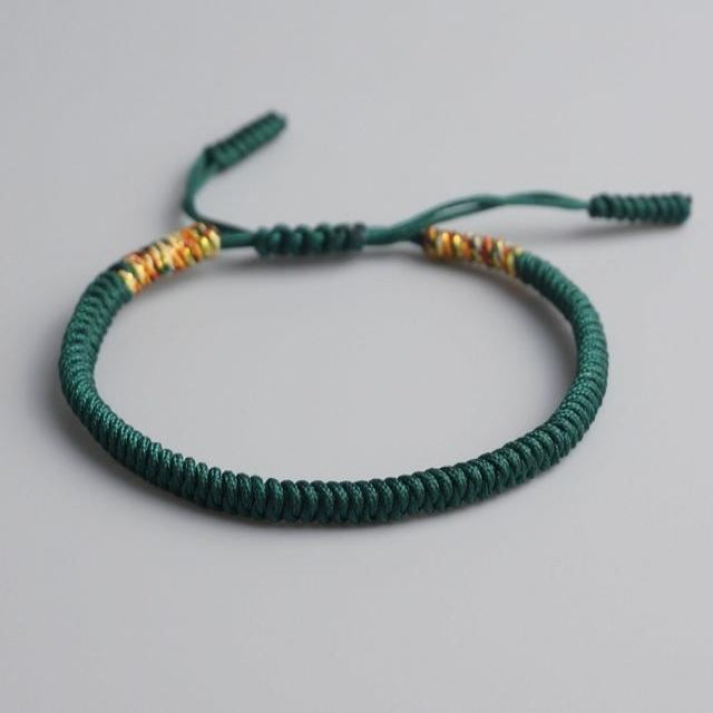 Green Tibetan Good Luck Rope Bracelet