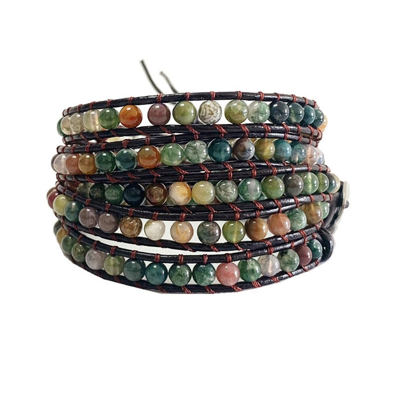 Classic Indian Agate Wrap Bracelet