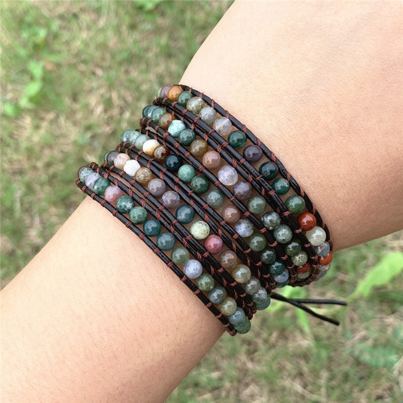 Classic Indian Agate Wrap Bracelet