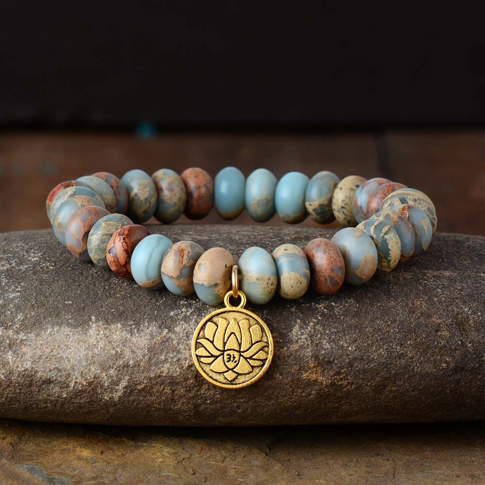 Jasper Lotus Flower Bracelet