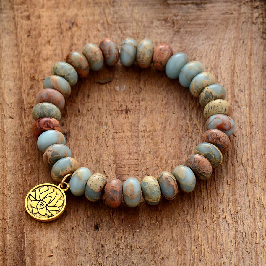 Jasper Lotus Flower Bracelet