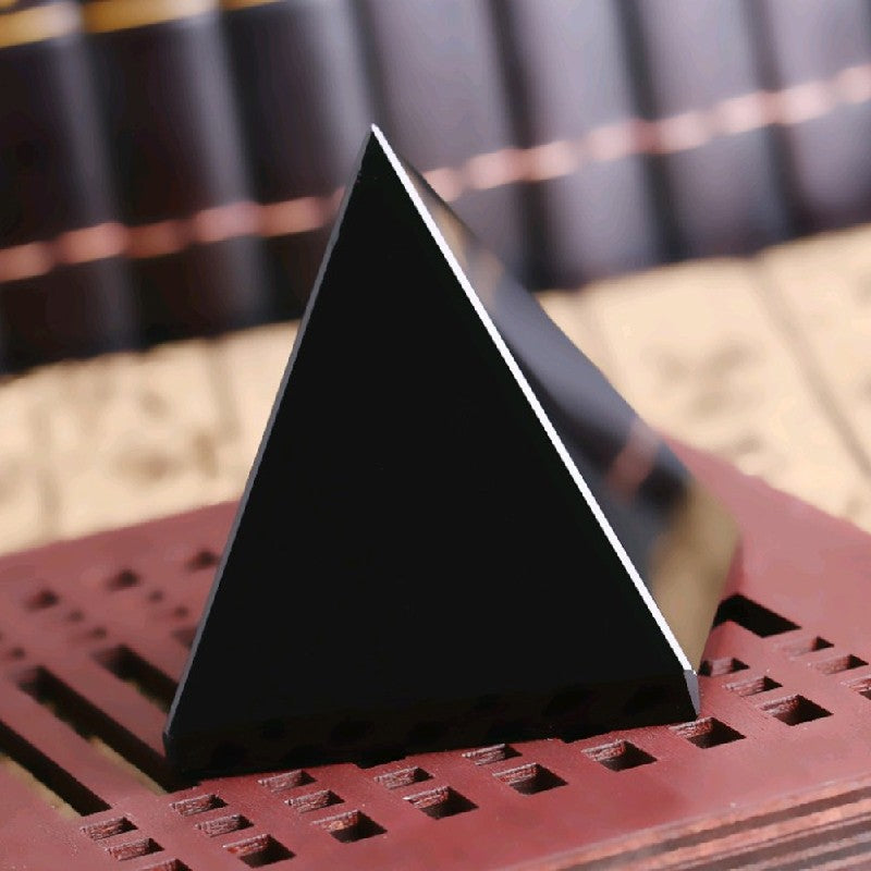 Natural Black Obsidian Quartz Pyramid