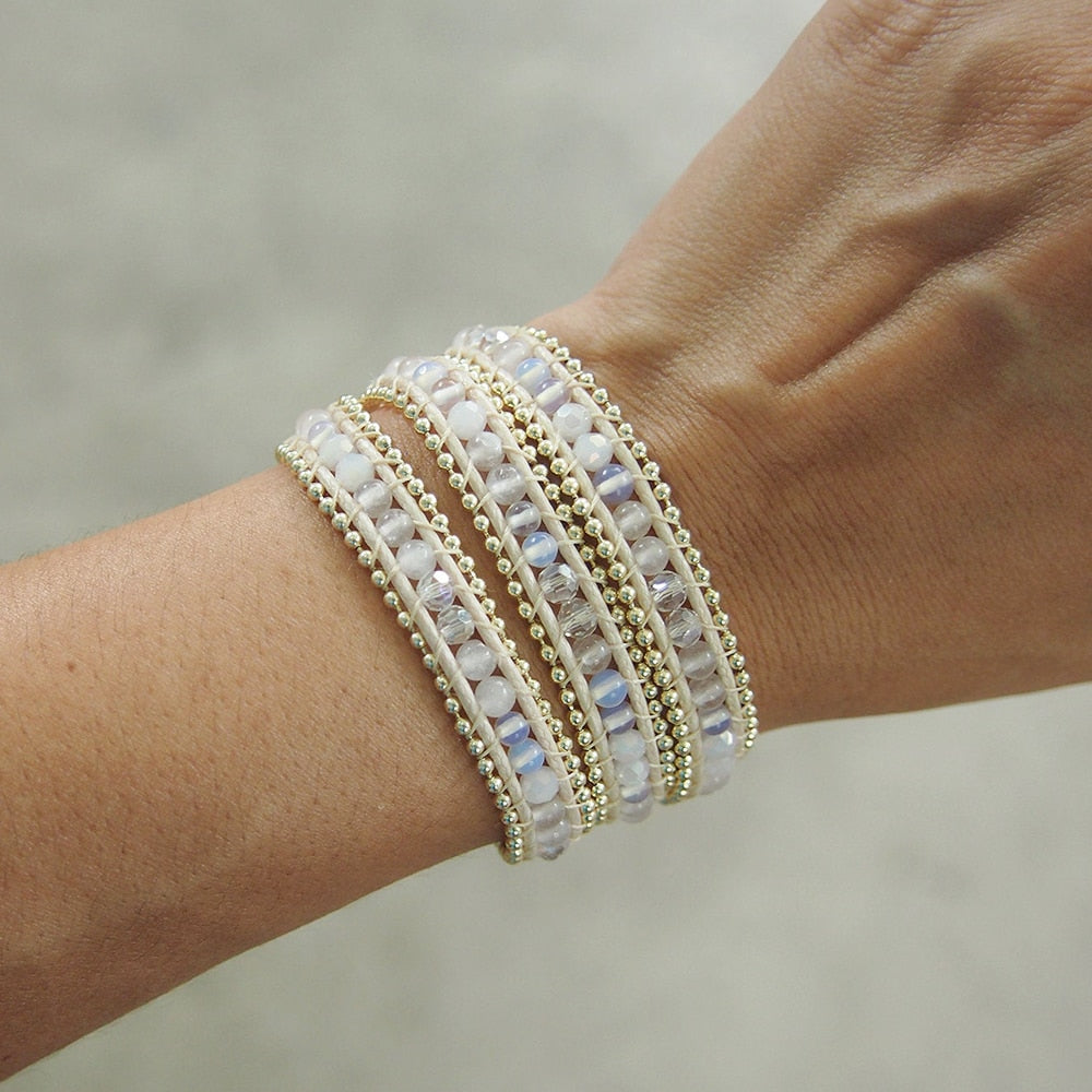 Ice Queen White Jade Wrap Bracelet