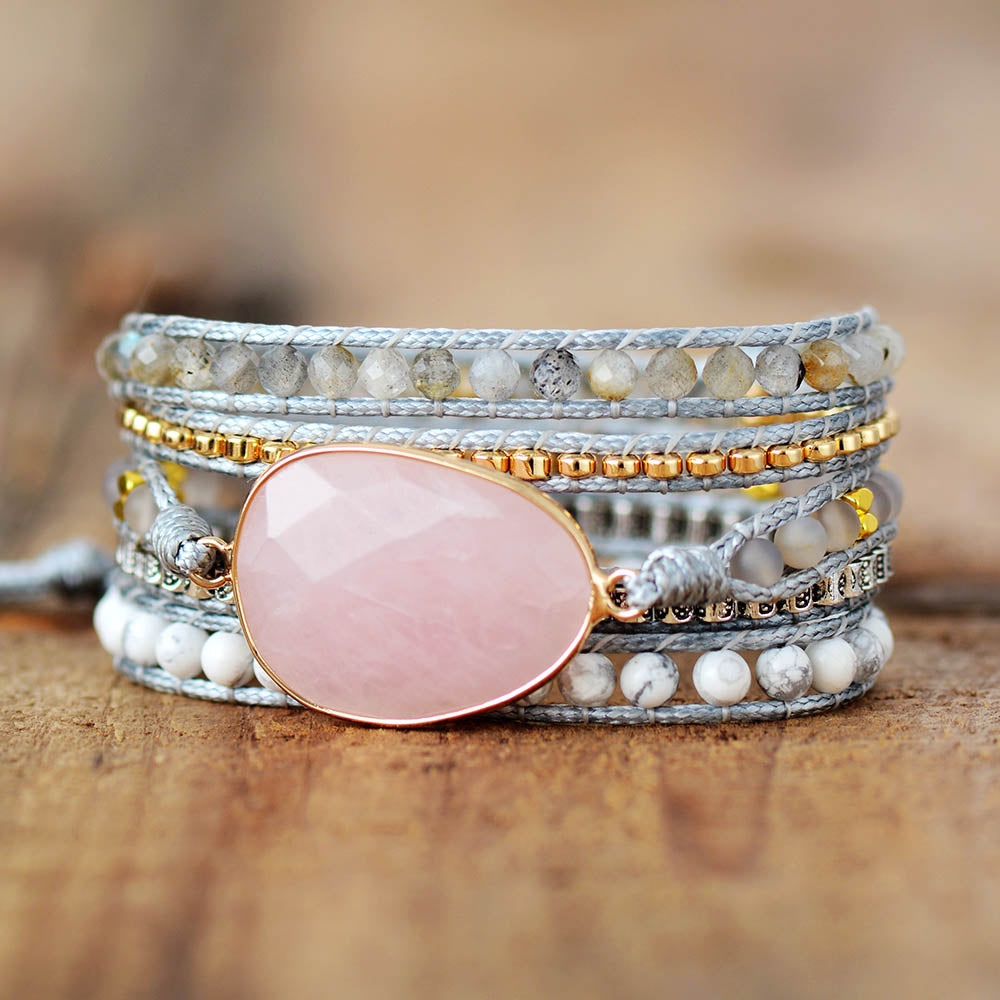 Loving Rose Quartz Wrap Bracelet