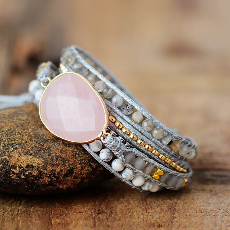 Loving Rose Quartz Wrap Bracelet