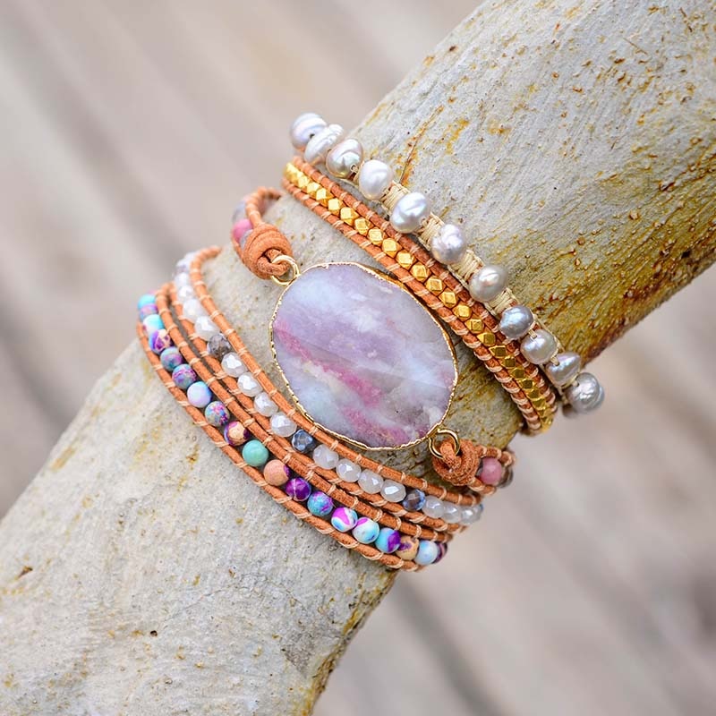 Divine Love Pink Tourmaline Wrap Bracelet
