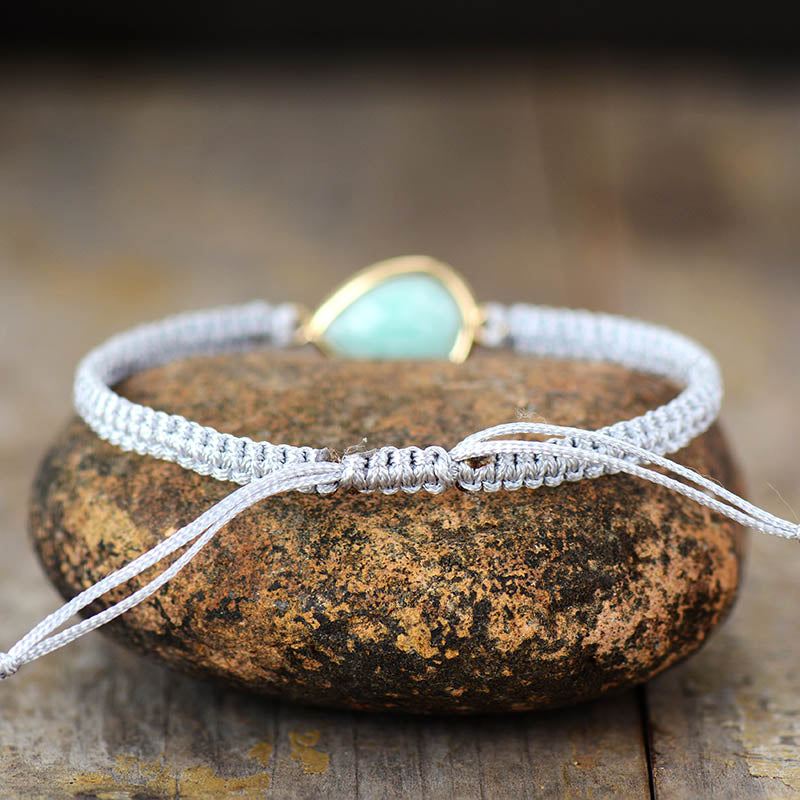 Macrame Amazonite Teardrop Bracelet