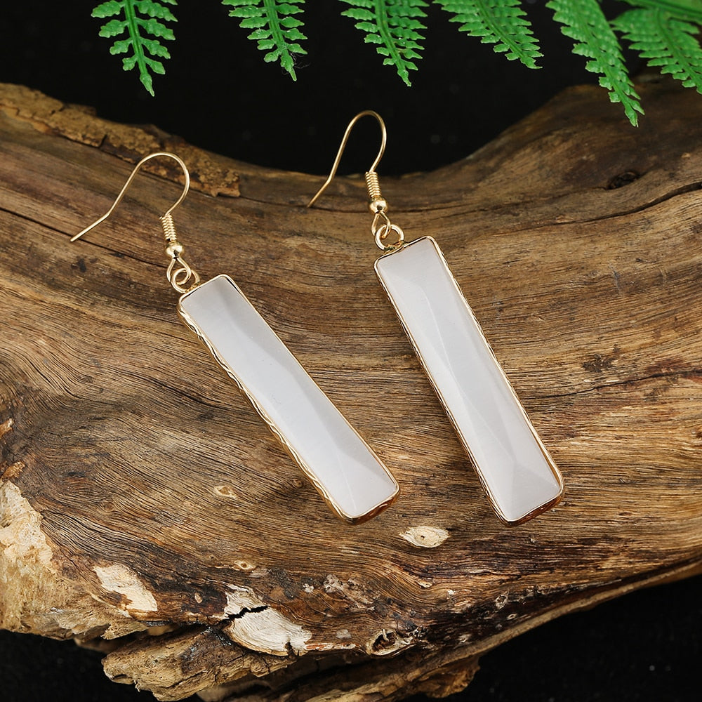Balancing Moonstone Dangle Earrings