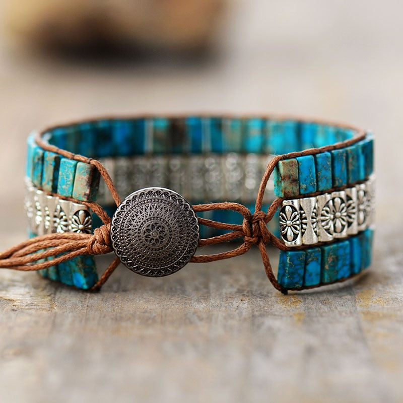 Boho Blue Jasper Cuff