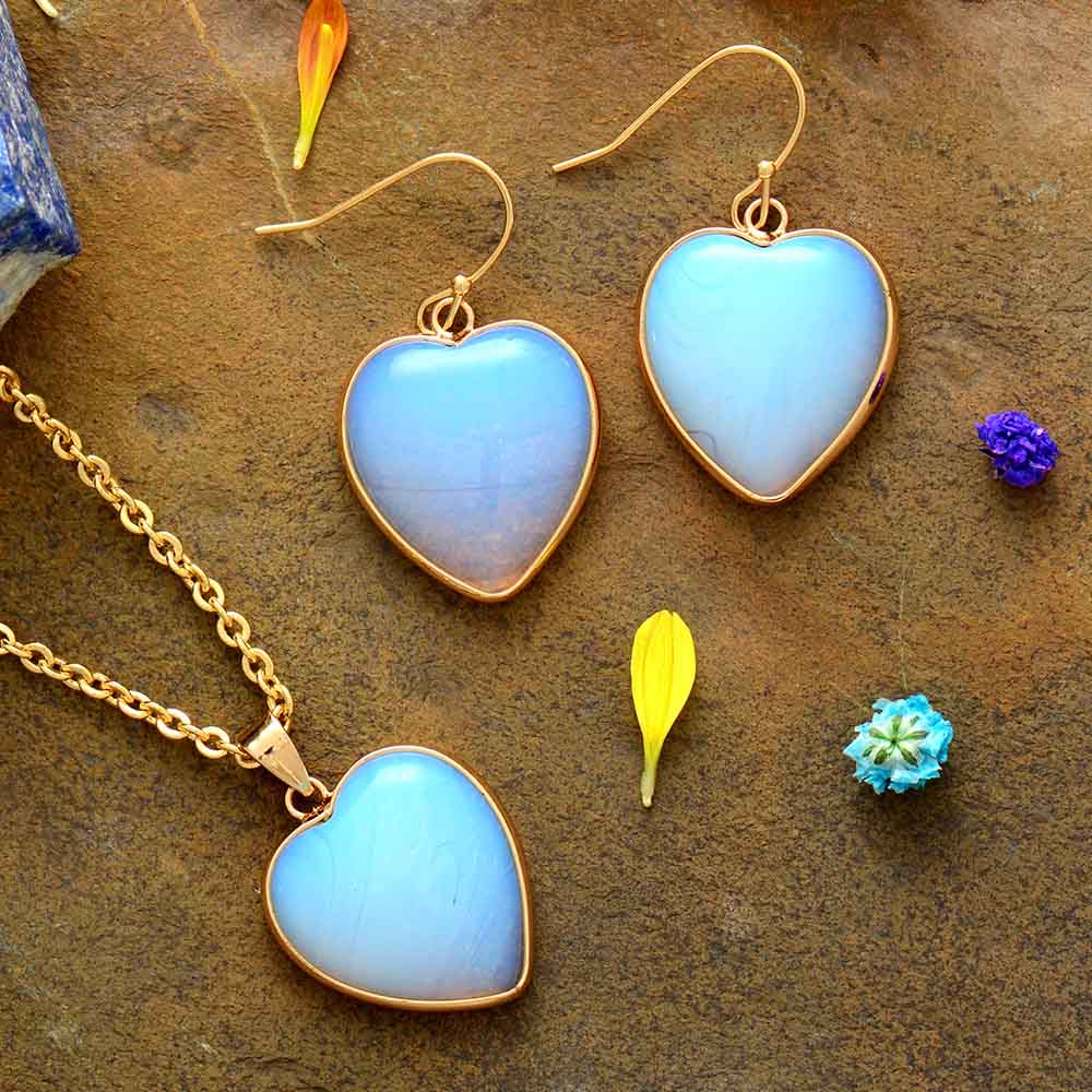 Peaceful Heart Opal Earrings