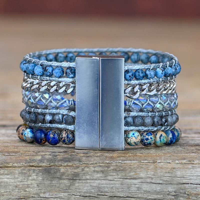 Peaceful Lapis Lazuli Cuff Bracelet
