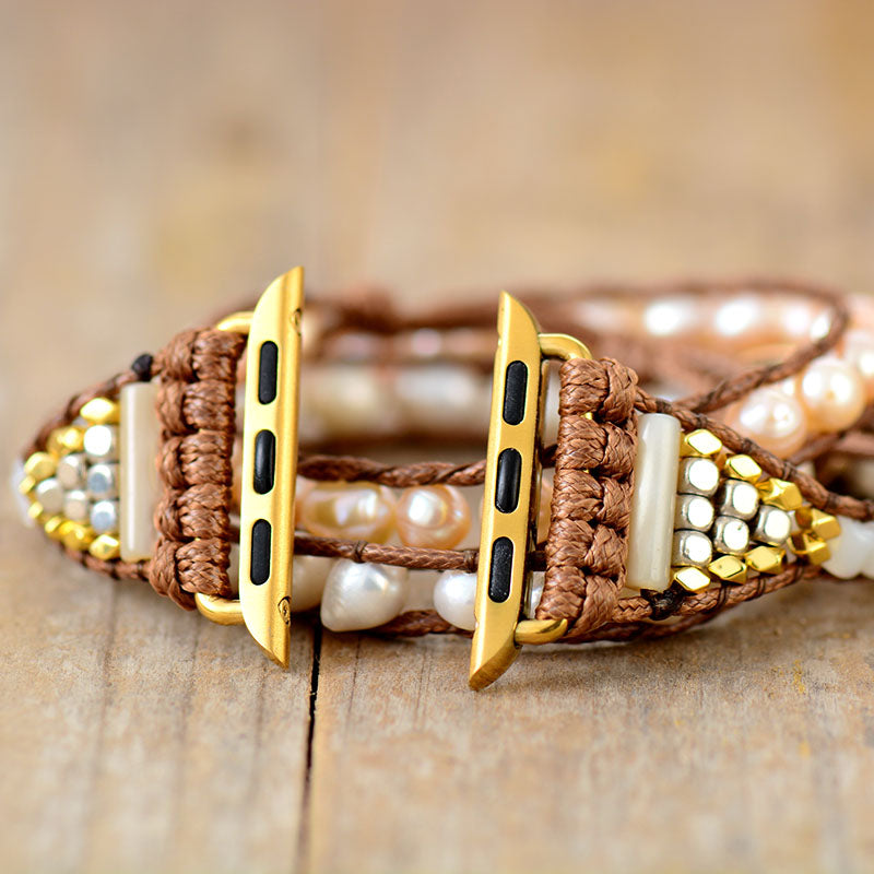 Elegant Fresh Water Pearl Apple Watch Strap