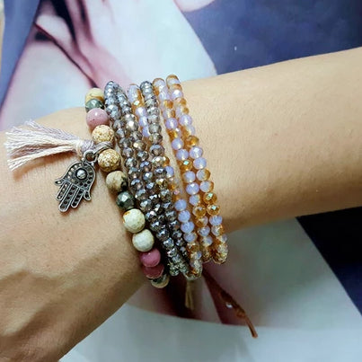 Handmade Hamsa Hand Tassel Bracelet
