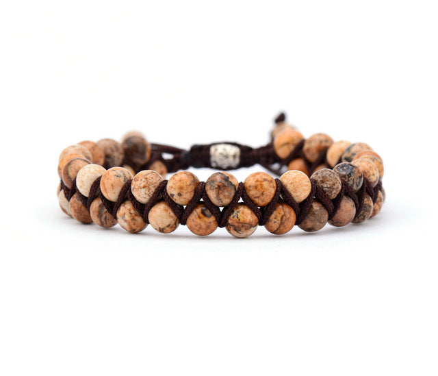 Double Layered Woven Stone Bracelet