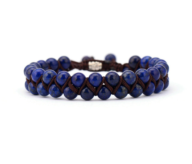 Double Layered Woven Stone Bracelet