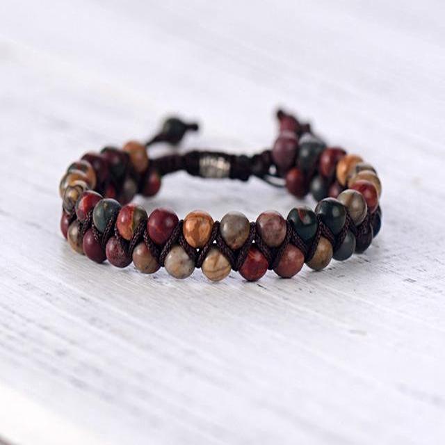 Double Layered Woven Stone Bracelet