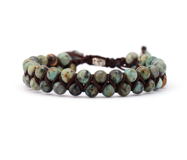 Double Layered Woven Stone Bracelet