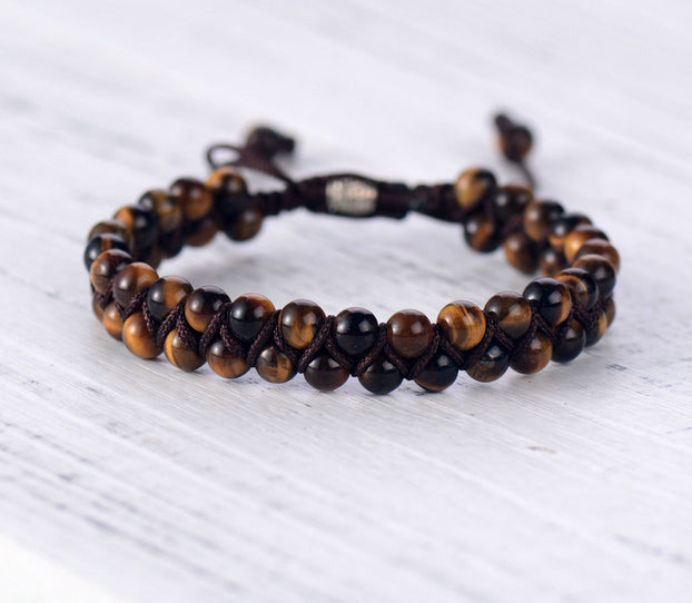 Double Layered Woven Stone Bracelet