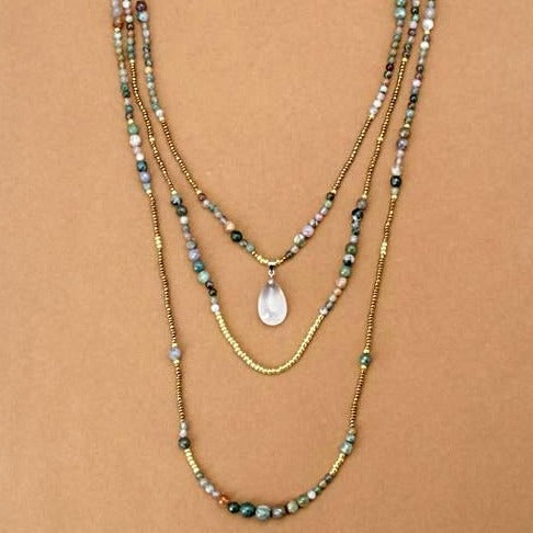 Triple Layer Indian Agate Necklace