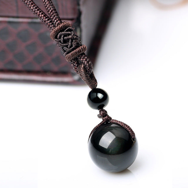 Obsidian Rainbow Eye Protection Pendant