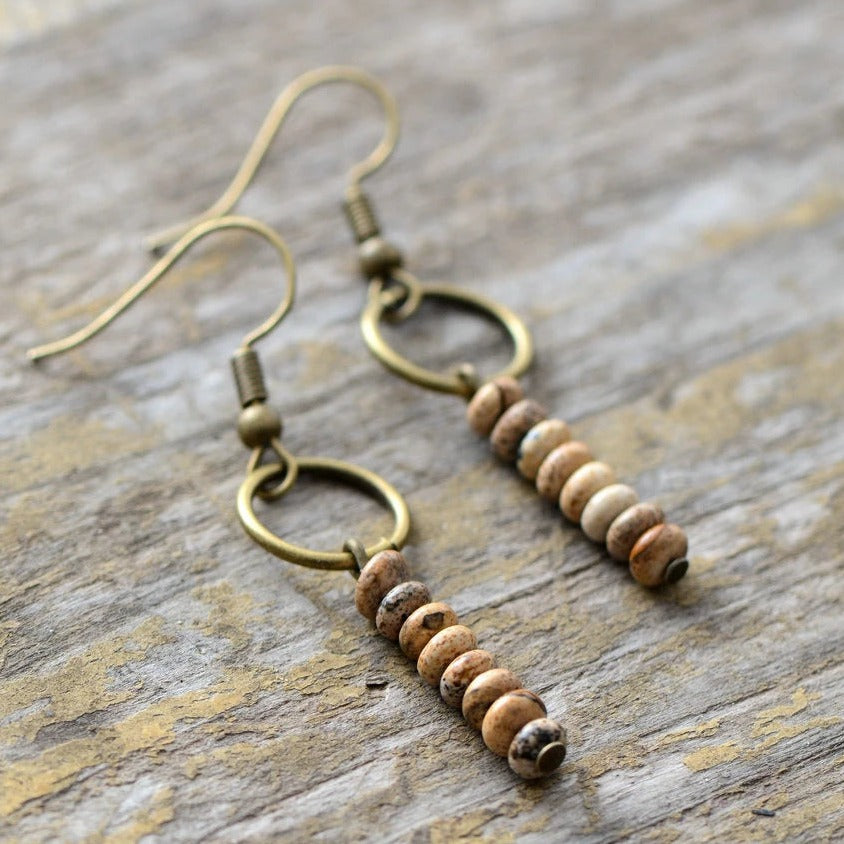 Bohemian Jasper Dangle Earrings