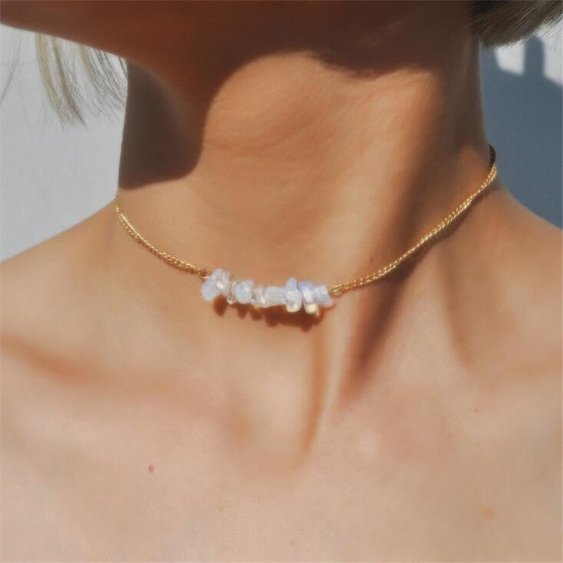 Chic Opal Bead Choker