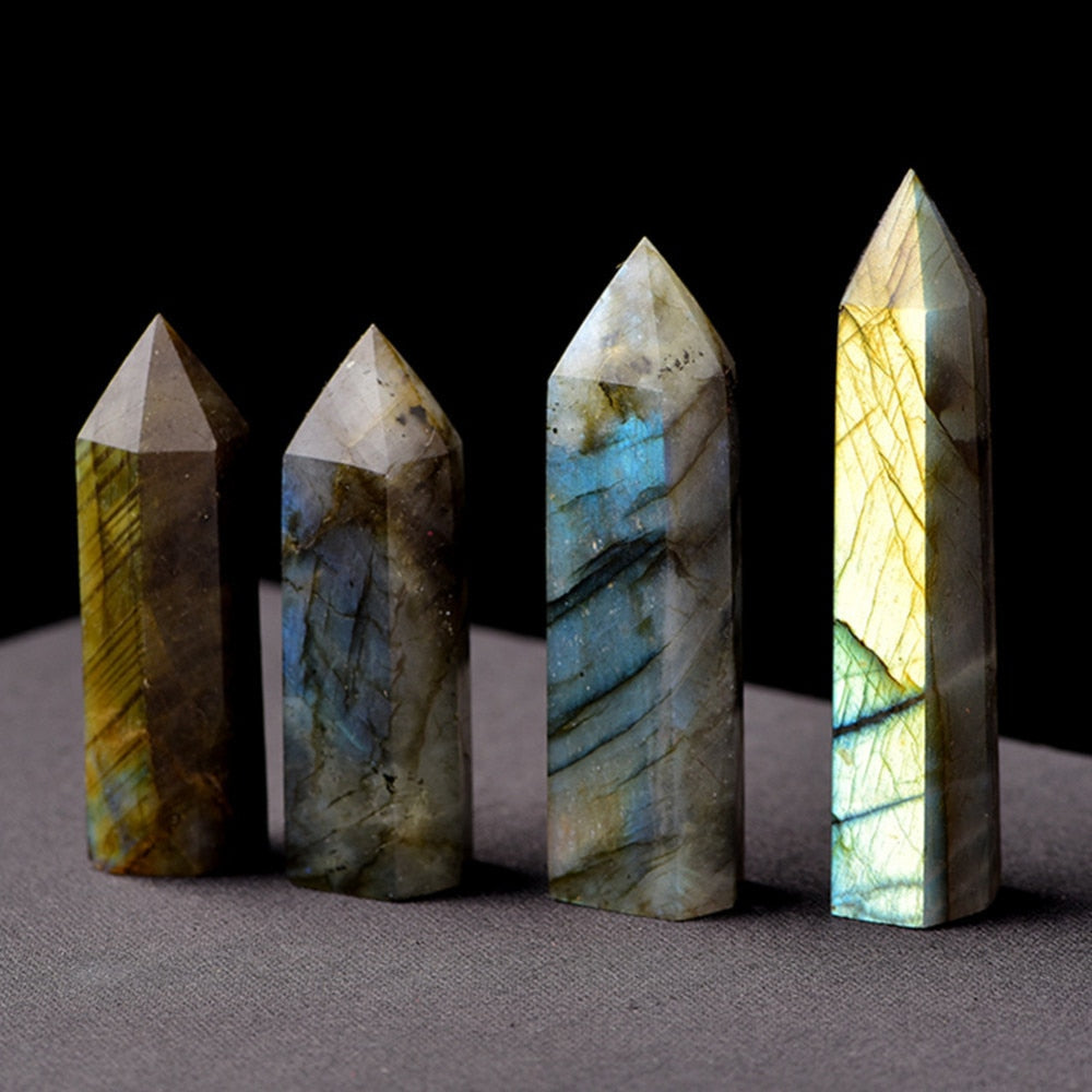 Labradorite Moonstone Hexagonal Edge Stone - Earth Healing