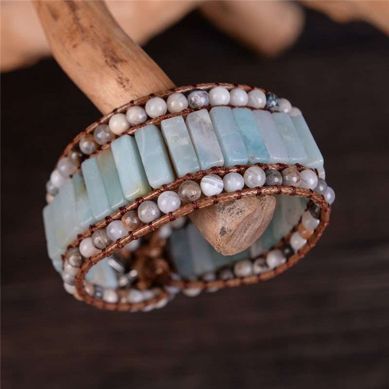 Flirty Flower Clasp Amazonite Bracelet