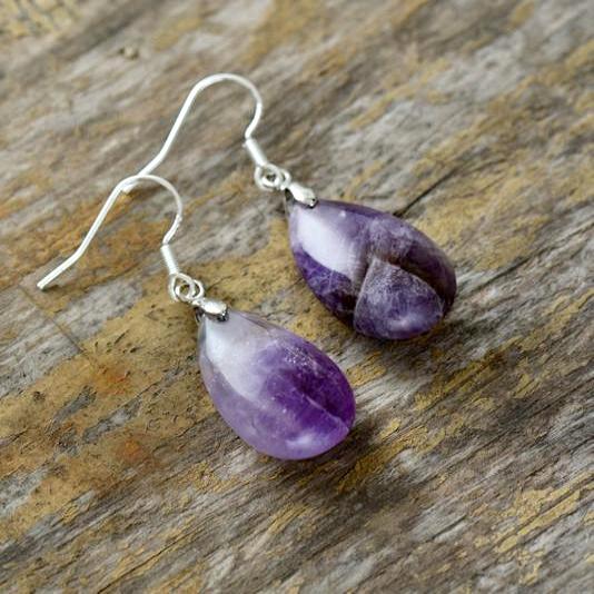 Natural Amethyst Drop Earrings
