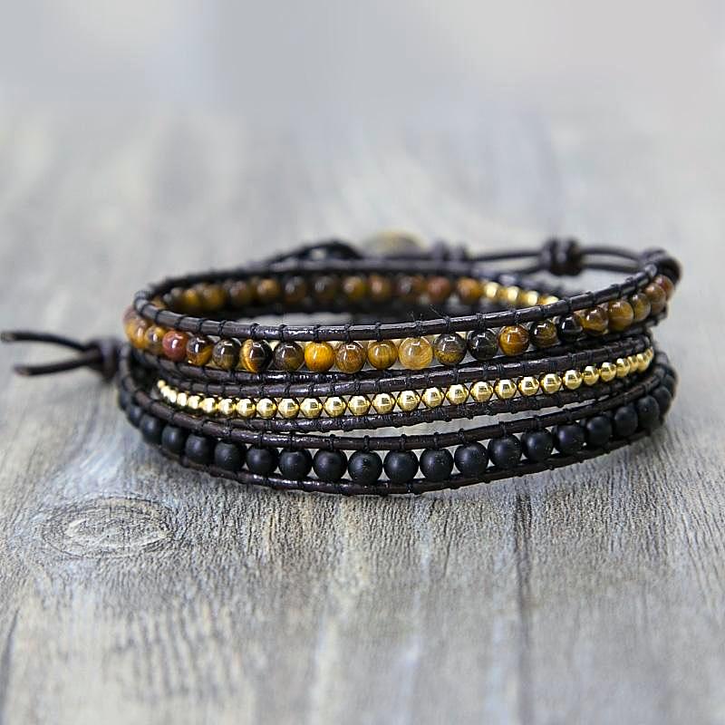 Tiger&#39;s Eye Triple Layer Bracelet