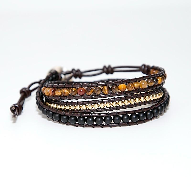 Tiger&#39;s Eye Triple Layer Bracelet