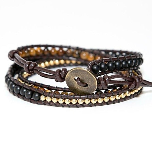 Tiger&#39;s Eye Triple Layer Bracelet