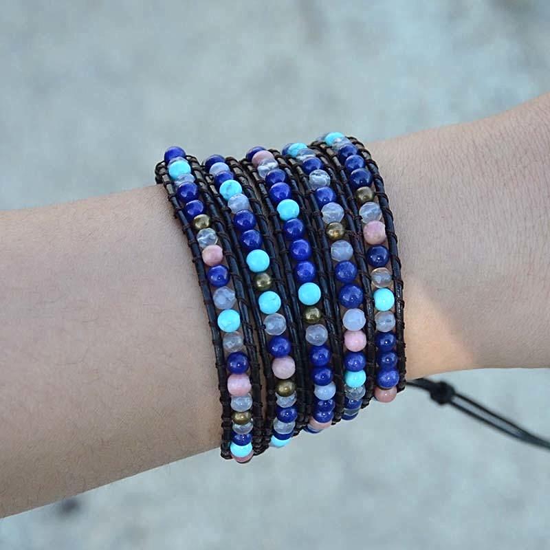 Cool Denim 5 Layer Wrap Bracelet