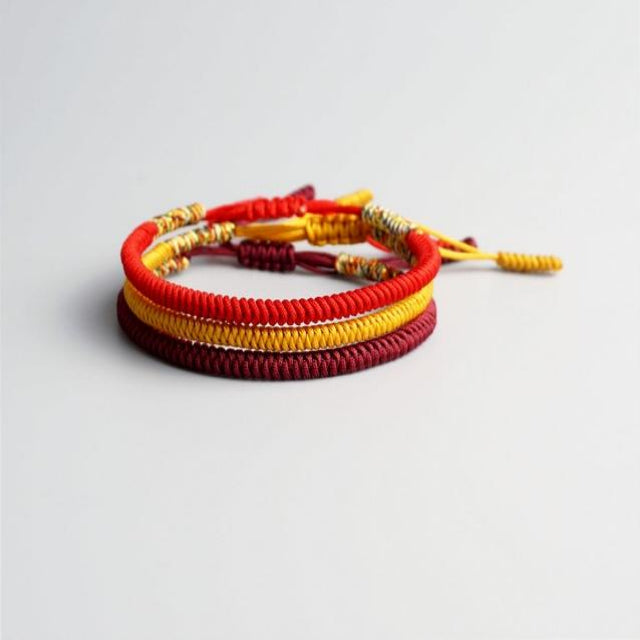 Red/Yellow/Maroon Tibetan Good Luck Rope Set