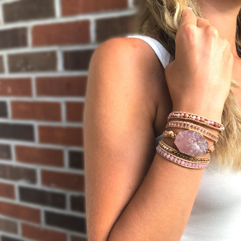Heart Chakra Rose Quartz Bracelet