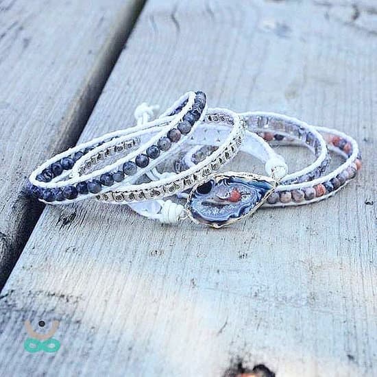 Magical White Labradorite &amp; Druzy Bracelet