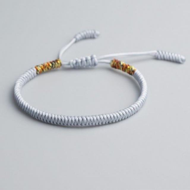 Grey Tibetan Good Luck Rope Bracelet